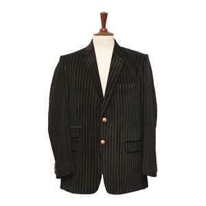 Mens Blazer Black Pinstripe Velvet Formal Tuxedo Suit Jacket Sport Coat 44R